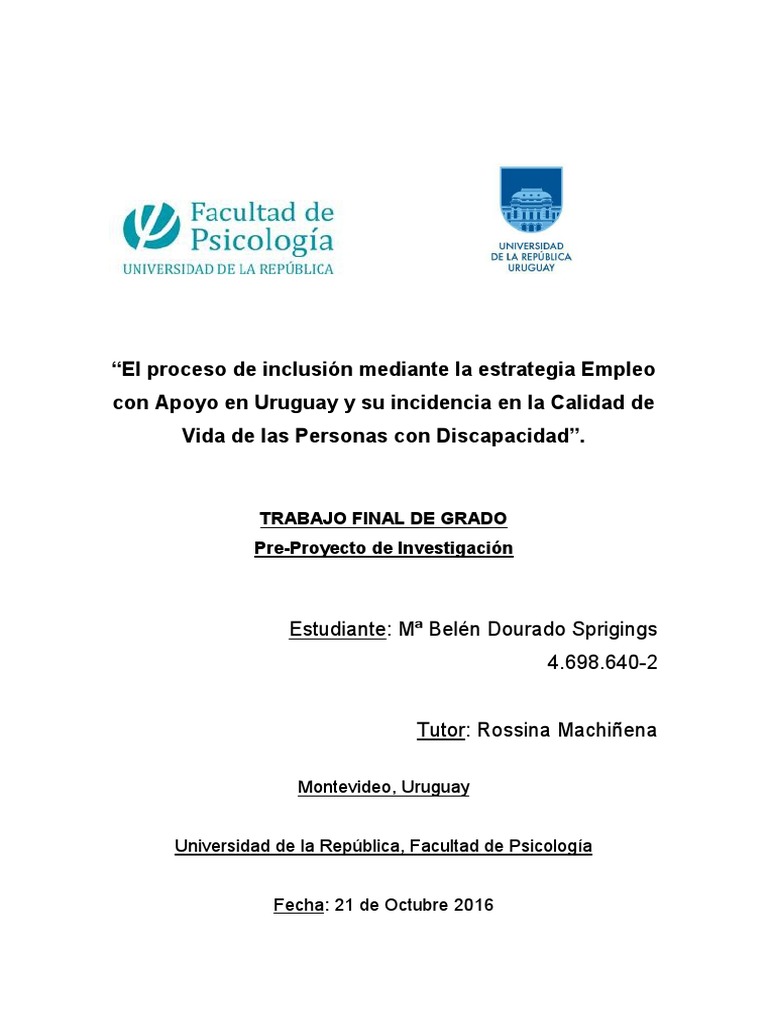 Inclusión y Empleo con Apoyo en Uruguay | PDF | Invalidez | Sociedad