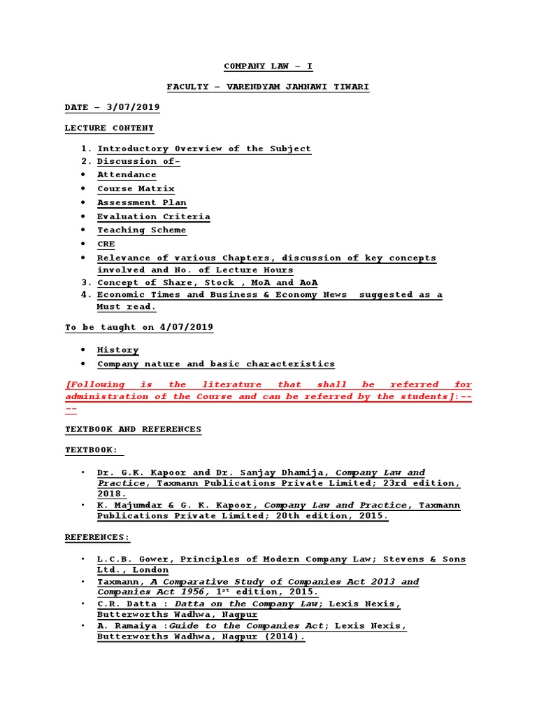 CL - Lecture 1 | PDF | Corporate Law | Corporations