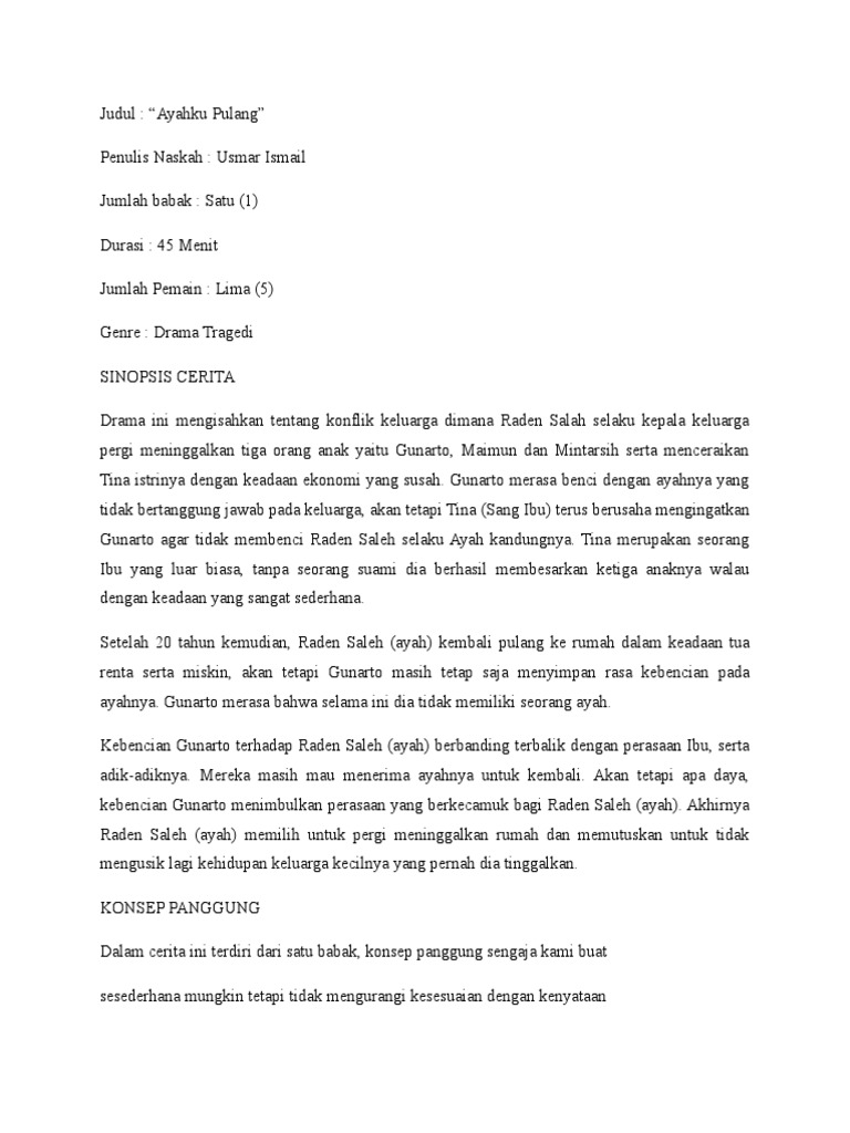 Naskah Drama Ayahku Pulang
