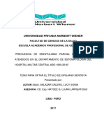 Universidad Privada Norbert Wiener: Facultad de Ciencias de La Salud Escuela Académico Profesional de Odontología
