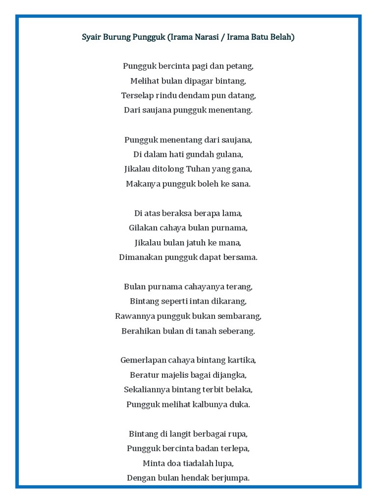 Syair Burung Pungguk Pdf