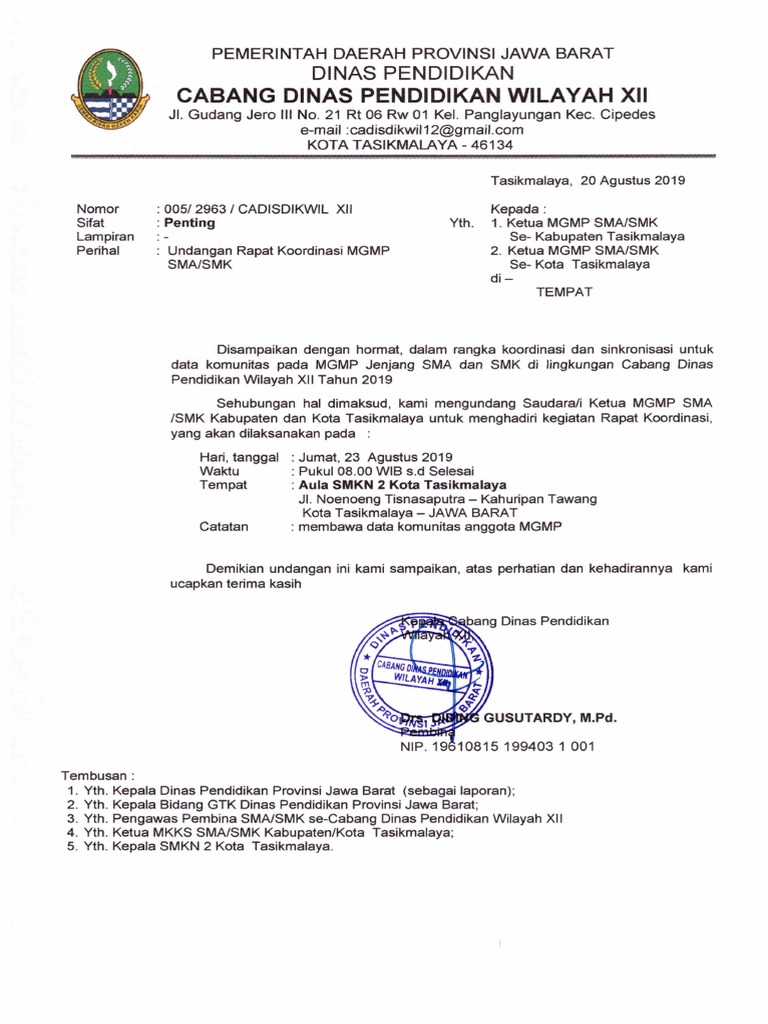 Contoh Surat Undangan Rapat Pdf