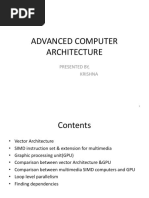 Advanced Computer Architecture: Presented By, Krishna