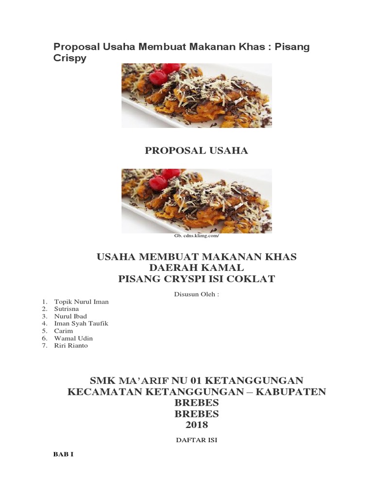 Proposal Makanan Khas Daerah Guru Paud