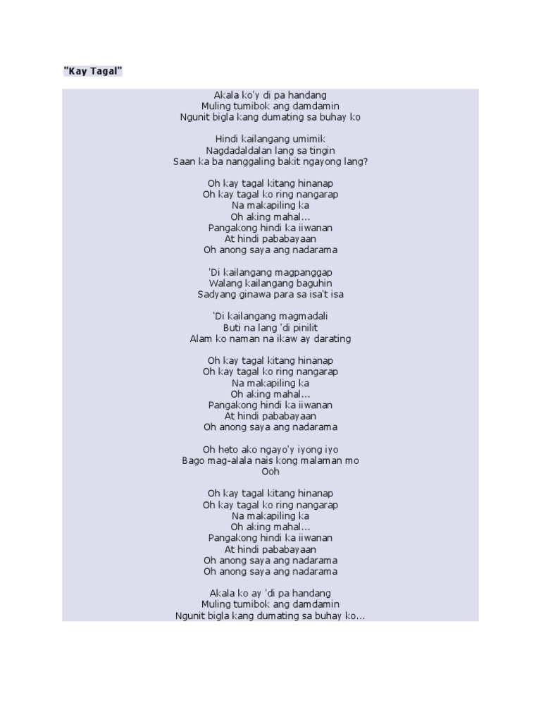 Kay Tagal | PDF