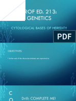 PROF ED. 213: Genetics: Cytological Bases of Heredity