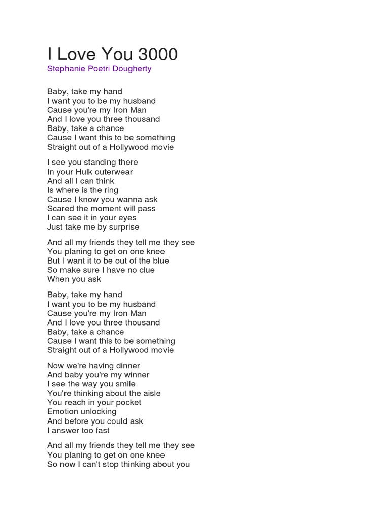 I Love You 3000 Docx