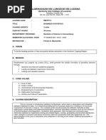 BSA Business Statistics Course Syllabus For Editing