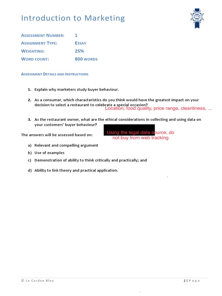 Introduction To Marketing: A N: 1 A T: E W: 25% W: 800 | PDF