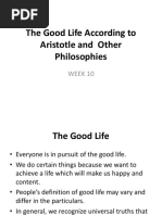 The Good Life According To Aristotle and Other Philosophies