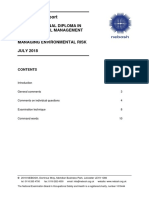 Examiners' Report: Nebosh National Diploma in Environmental Management Unit Ed1: Managing Environmental Risk JULY 2018
