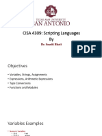 CISA 4309: Scripting Languages By: Dr. Smriti Bhatt