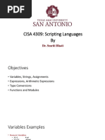 CISA 4309: Scripting Languages By: Dr. Smriti Bhatt