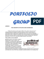 Portfolio Group 2: Lesson 1 The Concepts of Politics and Governance