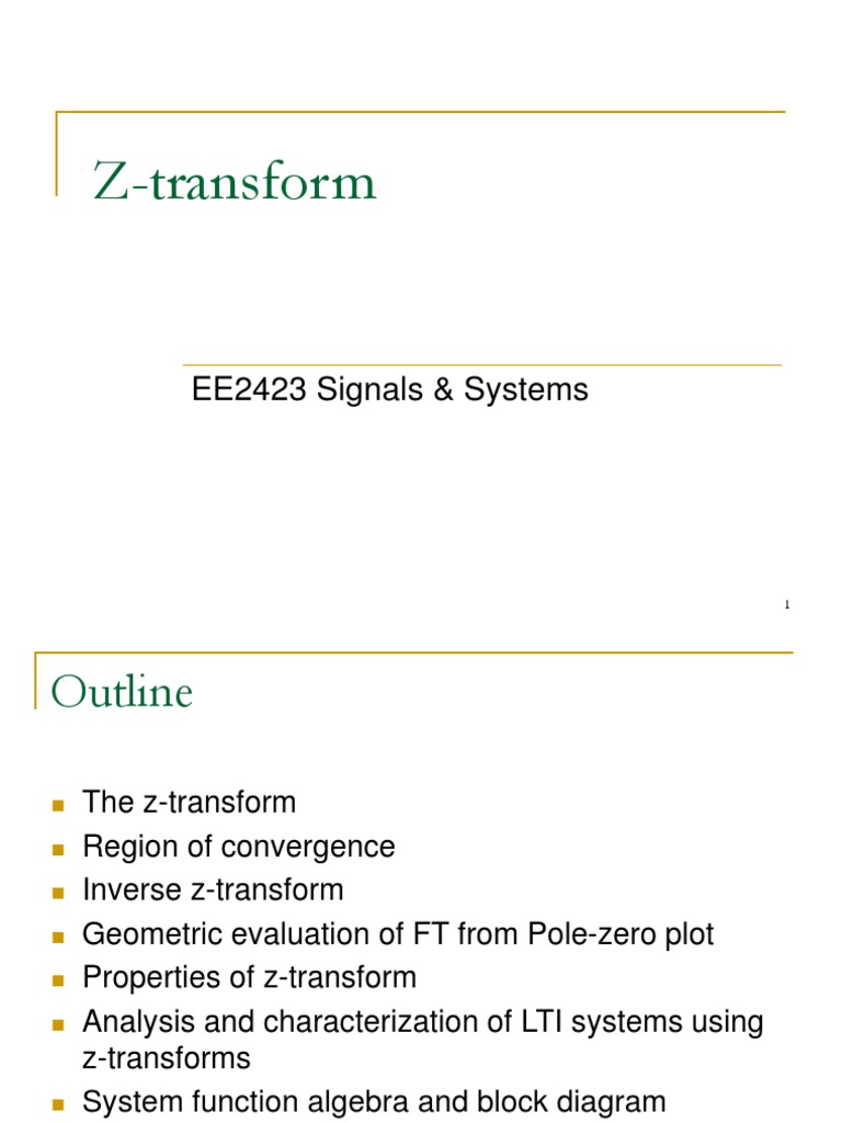 Z-Transform and Its Properties | PDF | Mathematical Analysis | Applied ...