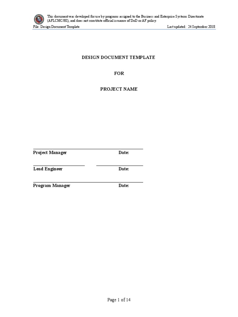 Design Document Example | PDF | Databases | Input/Output