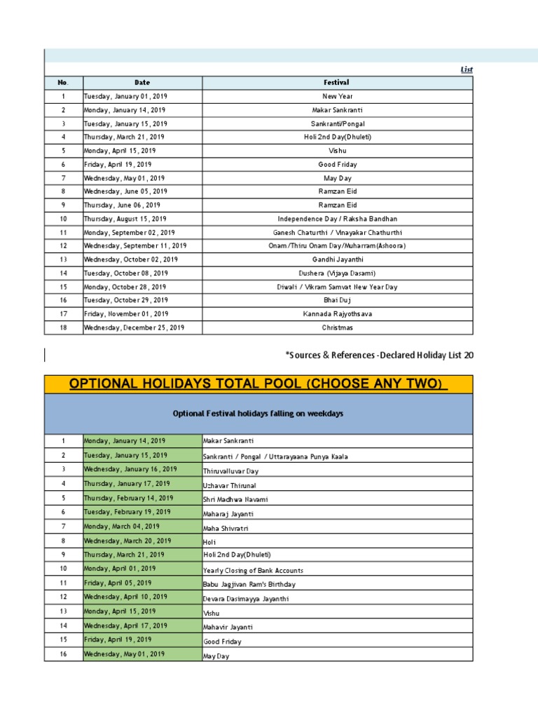 IQVIA Holiday List PDF Festival Public Holiday