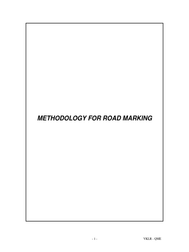 Methodology For Road Marking 1 Vklr Qme Pdf Paint Glasses