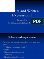 Structure and Written Expression I: Presented by Dr. Muhammad Sukirlan, S.PD., M.A