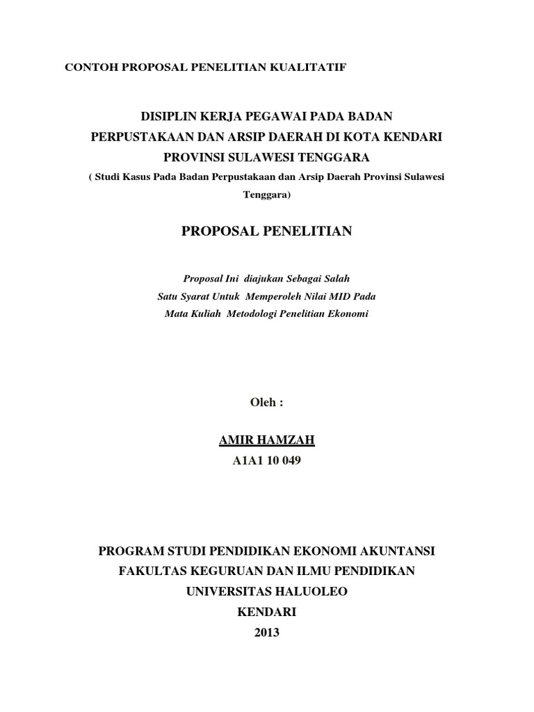 Contoh Proposal Penelitian Kualitatif Pdf