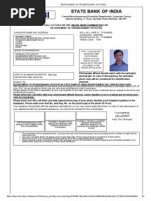 Sbi Mains Admit Card