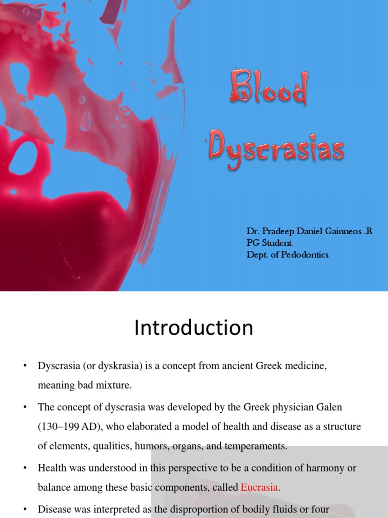 Understanding Blood Dyscrasias | PDF | Hemostasis | Anemia