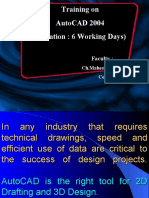 Training On Autocad 2004 (Duration: 6 Working Days) : Faculty