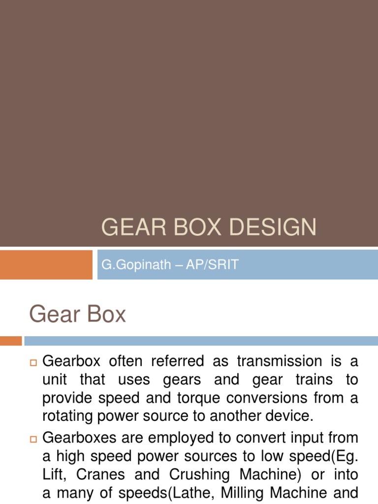 Gearbox Design and Layout Overview | PDF