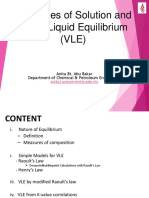 Properties of Solution and Vapor/Liquid Equilibrium (VLE)