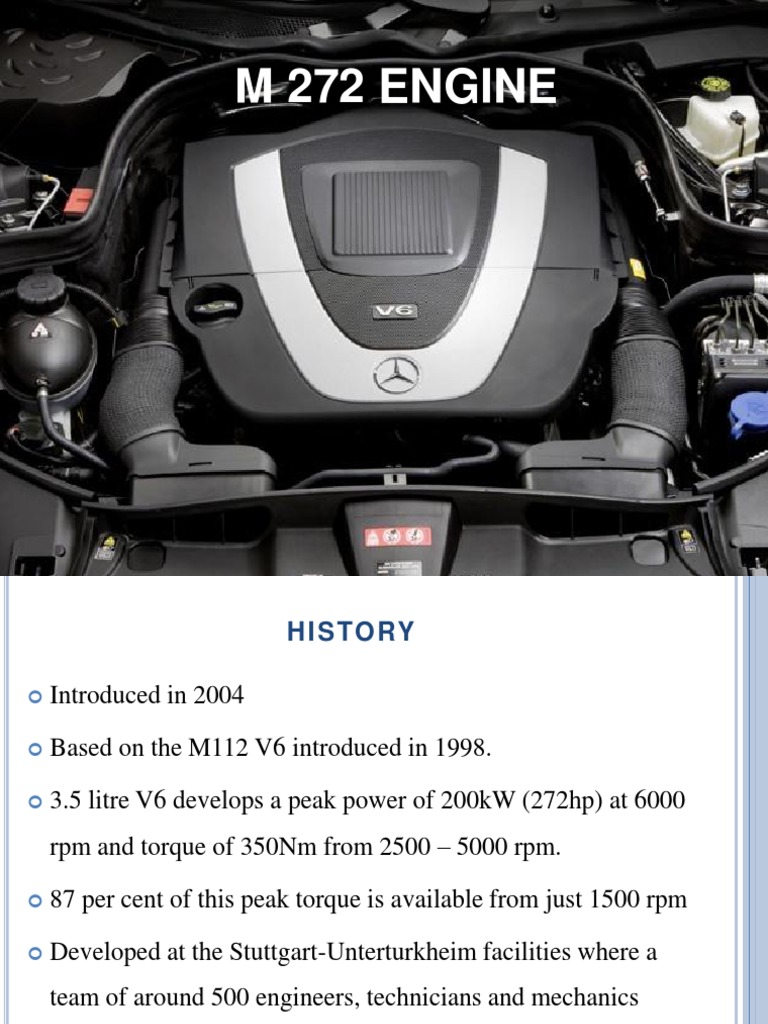 Mercedes Benz M272 Engine PDF Engines Rotating Machines