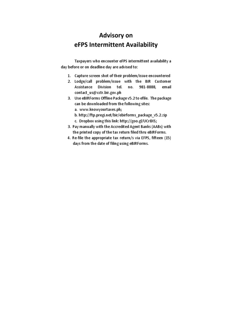 Advisory eFPS PDF | PDF