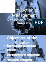 Introduction To Management: Nature and Concepts