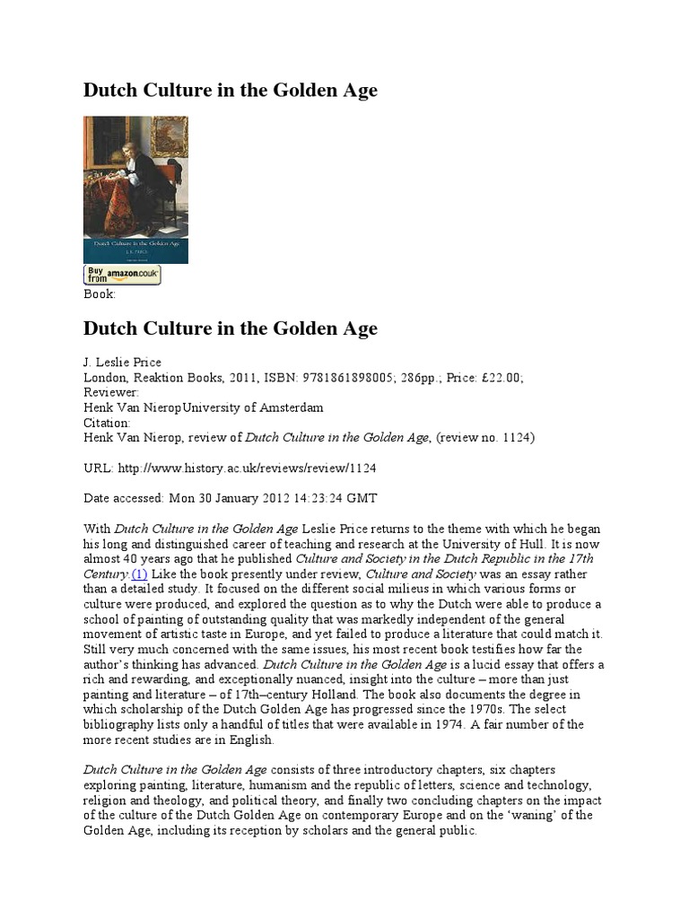 Dutch Culture in the Golden Age Review | PDF | Renaissance | Humanism