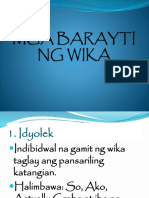 MGA BARAYTI NG WIKA PPTX Report