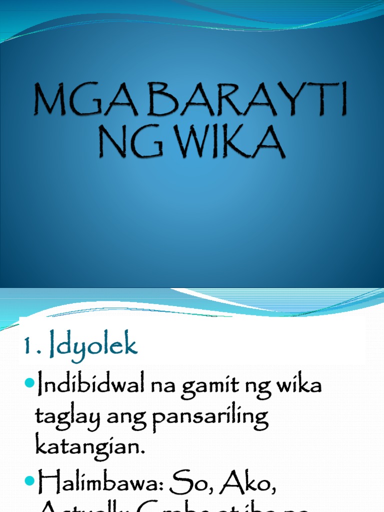 Mga Halimbawa Ng Salitang Dayalek - gekiteki halimba