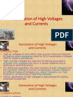 Generation of High Voltages and Currents for Testing Electrical Equipment