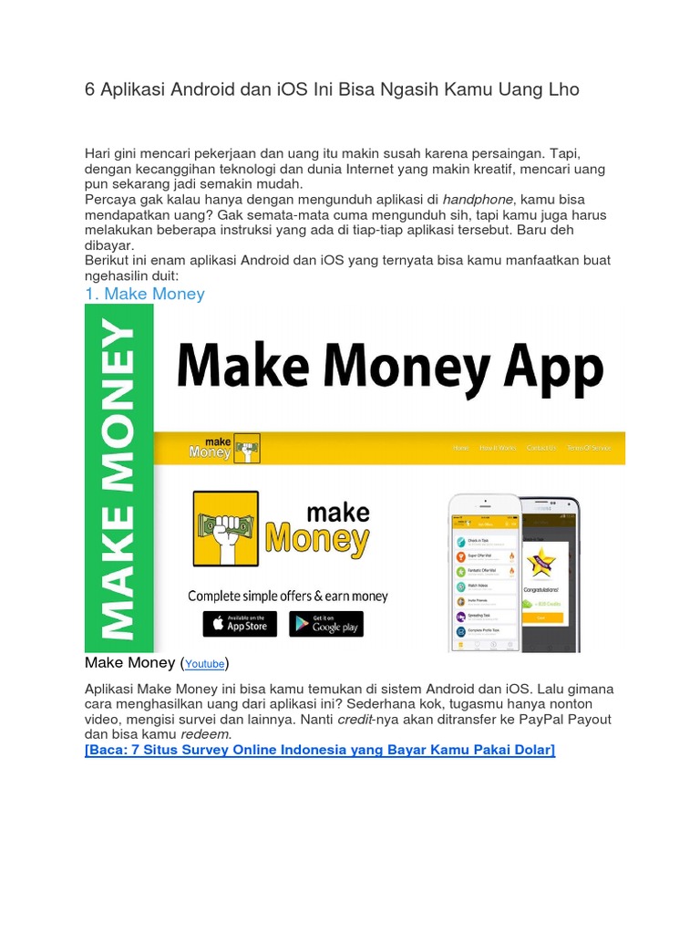 Aplikasi Penghasil Uang | PDF