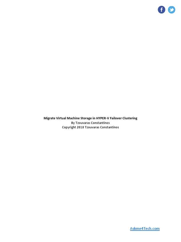 Migrate Virtual Machine Storage in HYPER-V Failover Clustering | PDF ...
