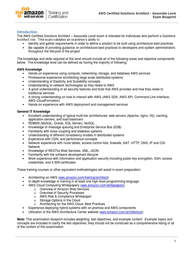 AWS Knowledge: AWS Certified Solutions Architect - Associate Level Exam ...