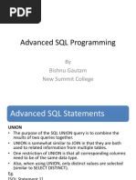 Advanced SQL Programming: by Bishnu Gautam New Summit College