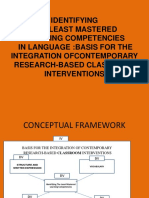 Identifying The Least Mastered Learning Competencies in Language:Basis For The Integration Ofcontemporary Research-Based Classroom Interventions
