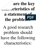 What Are The Key Characteristics of A Statement of The Problem