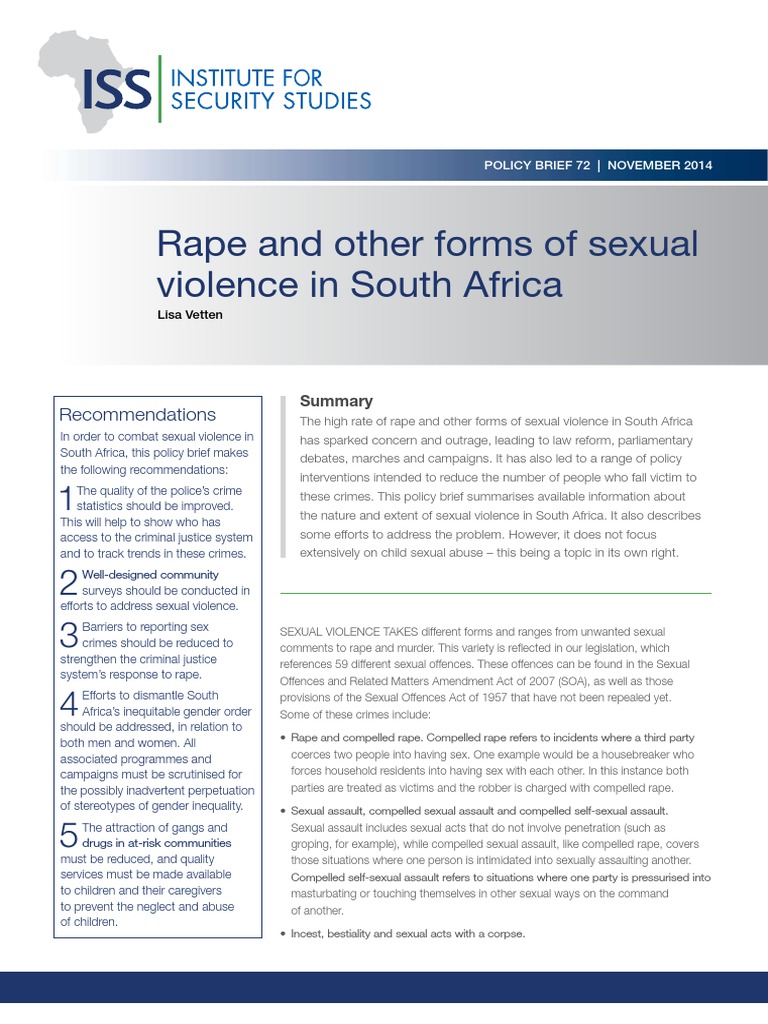 Sexual Violence and Rape in South Africa | PDF | Sexual Assault | Rape