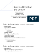 Power Systems Operation and Control Course Overview