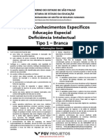 Prova de Conhecimentos Específicos Educação Especial Deficiência Intelectual