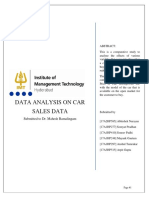 Data Analysis On Car Sales Data: Submitted To Dr. Mahesh Ramalingam