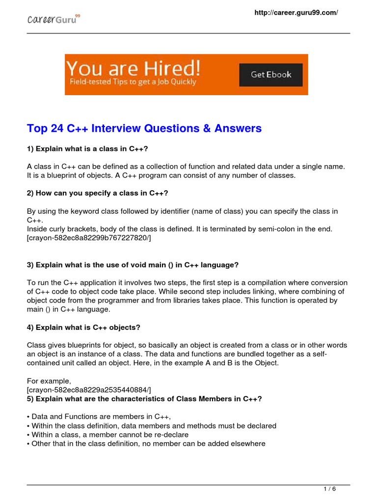 Top 24 c interview questions pdf pdf c class computer programming 