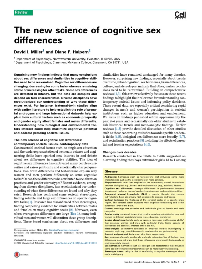 The New Science of Cognitive Sex | PDF | Gender | Gender Studies