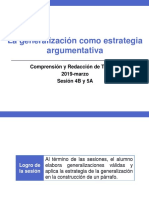 4B y 5A -100000N01I La Generalización Como Estrategia Argumentativa (Diapositivas) 2019-Marzo