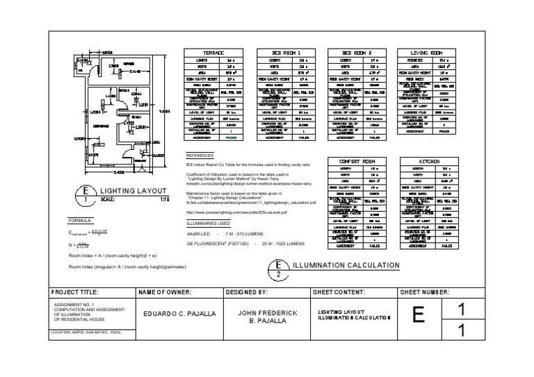 Illumination Calculation for Residential Lighting | PDF | Lighting | Atomic